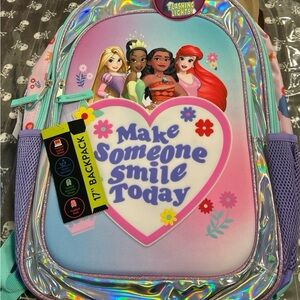 Disney Princess Kids Backpack with Flashing Lights - Pink and Purple